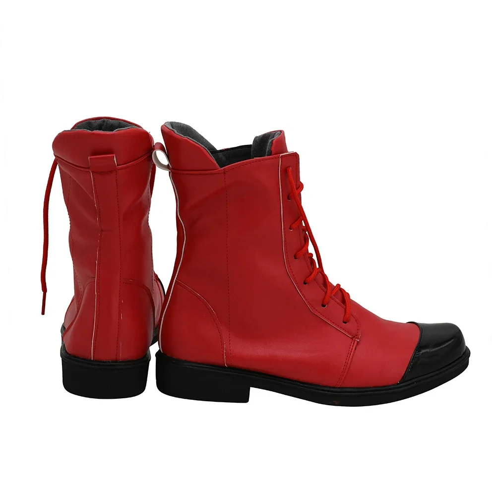 Arknights Indra Cosplay Boots Red Leather Shoes Custom Made Any Size (2)