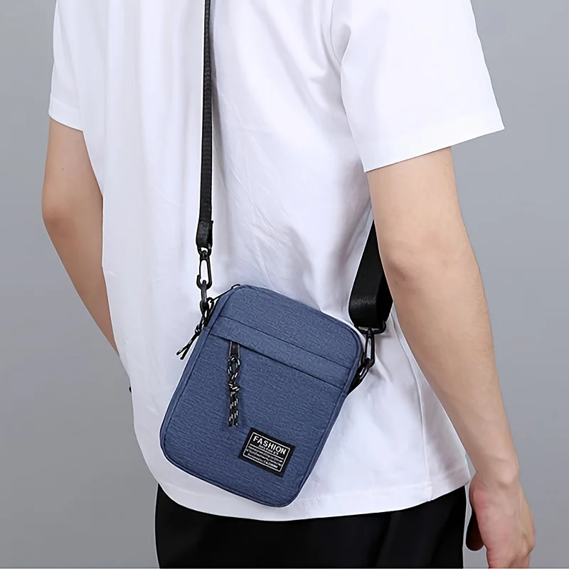 Bolsa crossbody masculina leve e elegante com alças ajustáveis, adequada para negócios e lazer, bolsa para celular