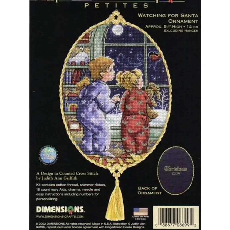 مجموعة أميشوب الذهبية عد عبر الابره عدة مشاهدة لسانتا ديم 08699 زخرفة صبي وفتاة تبحث إلى الأمام الحلي #1