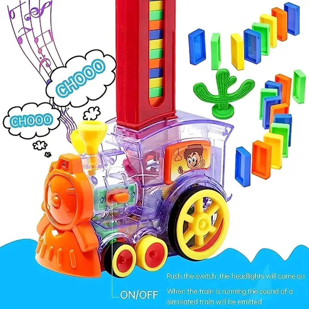 Lovely Dominos Trains Toys For Children Funny Imaging Thinking Building Toys Gift For Children' S Day