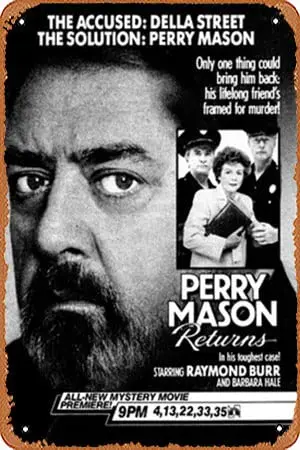 Perry Mason Returns movie posters (1985) Metal Tin Sign 8X12 Inches Man Cave Retro Vintage Wall Decor Art