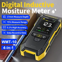 WMT-10 Inductive Wood Moisture Meter 4-in-1 Hygrometer Non-contact Wood Wet Wall Detector Non-destructive Humidity Tester