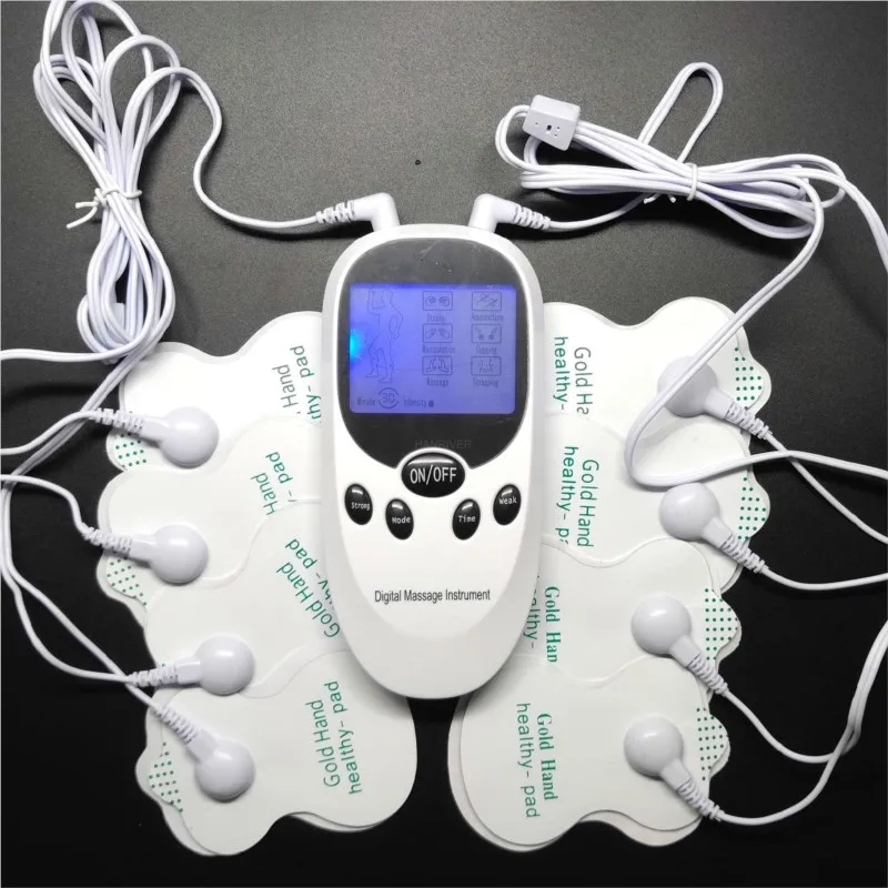 Mini dual-channel acupuncture point massager handheld wire-controlled mechanical battery version English version
