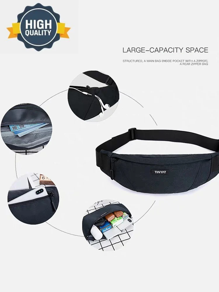 Bolsa de lona para homens, Fanny Pack, cinto, todos os fósforos, ao ar livre, esporte, ciclismo, masculino, bolsa de telefone, moda