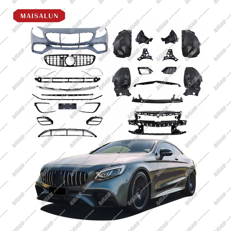 S Class Coupe W217 Upgrade To S63 S65 Body Kit Car Bumpers Front Bumper Grille Facelift Rear Diffuser