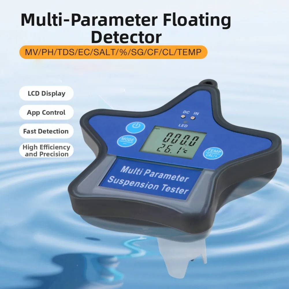 Floating Water Quality Detector for Pools Aquariums Aquaculture with Precise Oxygen and Temperature Monitoring