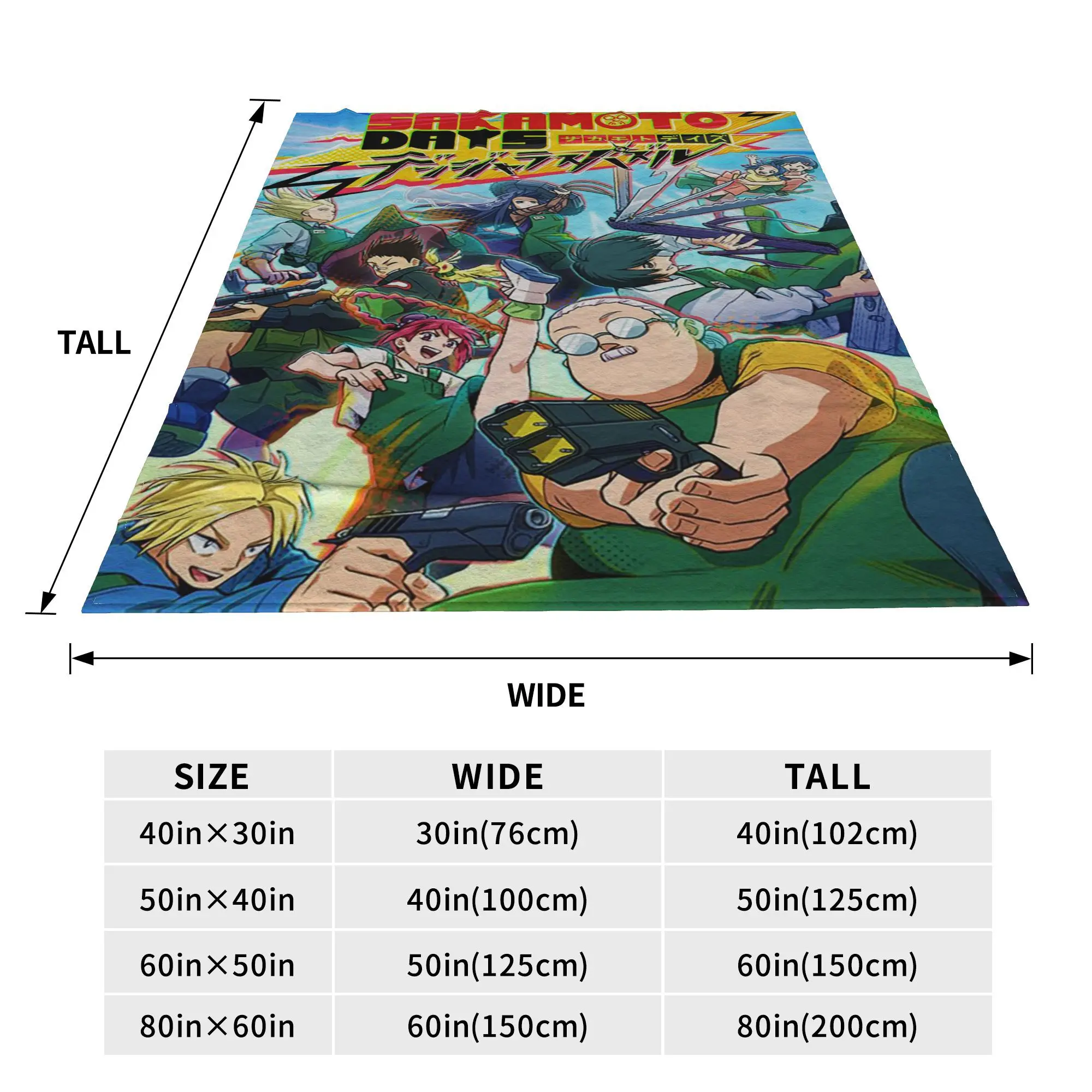 Anime Sakamoto Days Blanket Warm Flannel Sofa Throw Blanket for Home Bedroom Outdoor Throws Bedspread Quilt