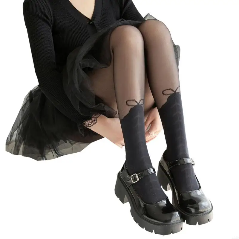 Trendy Star Lace Thigh High Tights Moisture Wicking Nylon Seamlessly Construction Fashionable Floral Prints Stockings