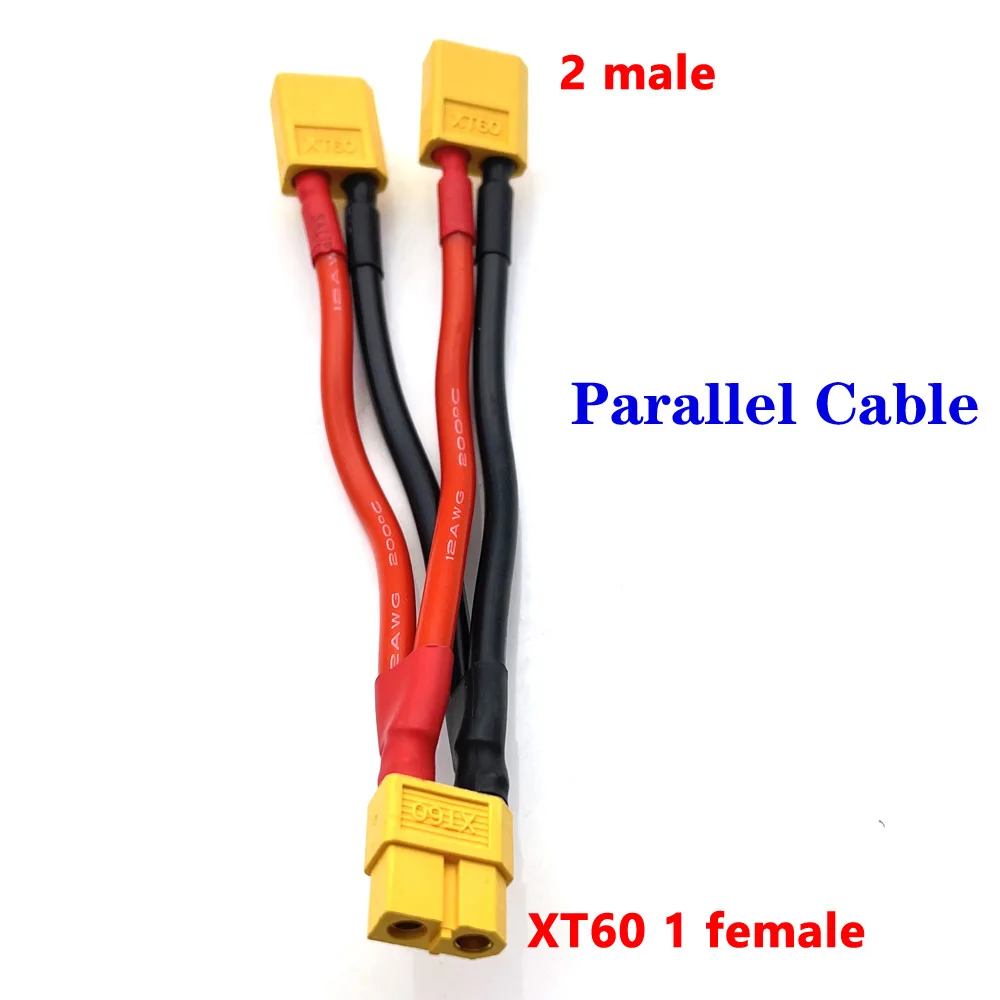 XT90 1 to 2 XT60 to 3 4 Parallel Battery Connector Male/Female Cable Dual Extension Y Splitter Silicone Wire for RC Battery ESC