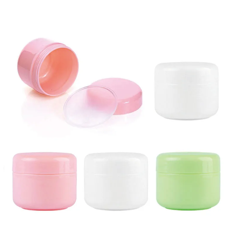 5Pcs/Pack 10g 20g 30g 50g 100g Refillable Bottles Pink Plastic Empty Makeup Jar Pot Travel Face Cream Lotion Cosmetic Container