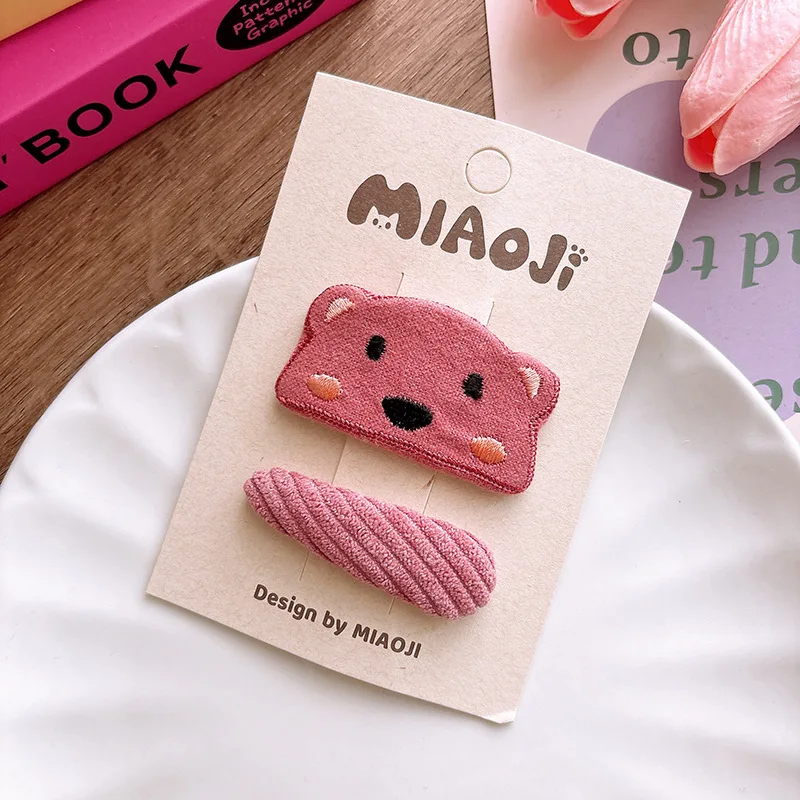 Borsa per fermagli per capelli con fiocco per bambini dolce rosa intenso in tessuto coreano, fermaglio per rompere il tessuto, accessorio per capelli da ragazza carino e versatile