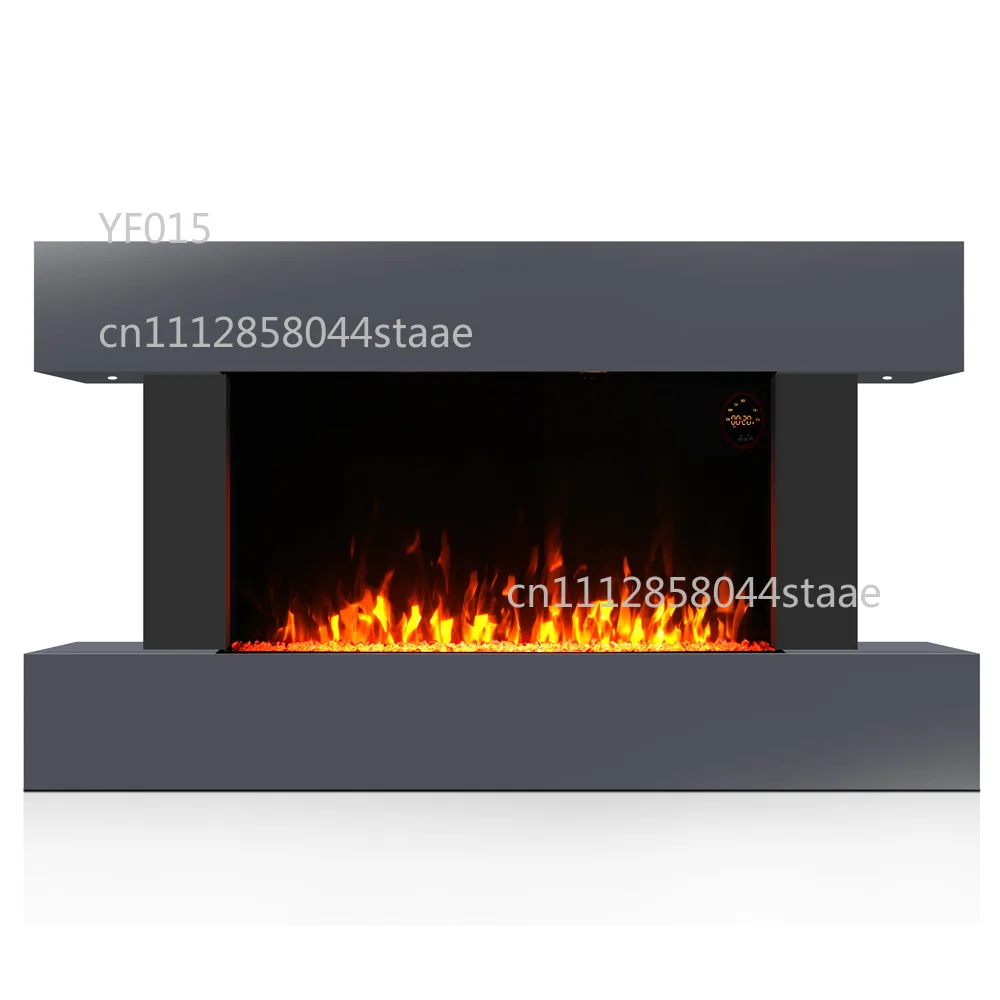 Modern Electric Fireplace Insert With Simulated Flame Wood Stone Decoration Home Living Room Decorative Heater