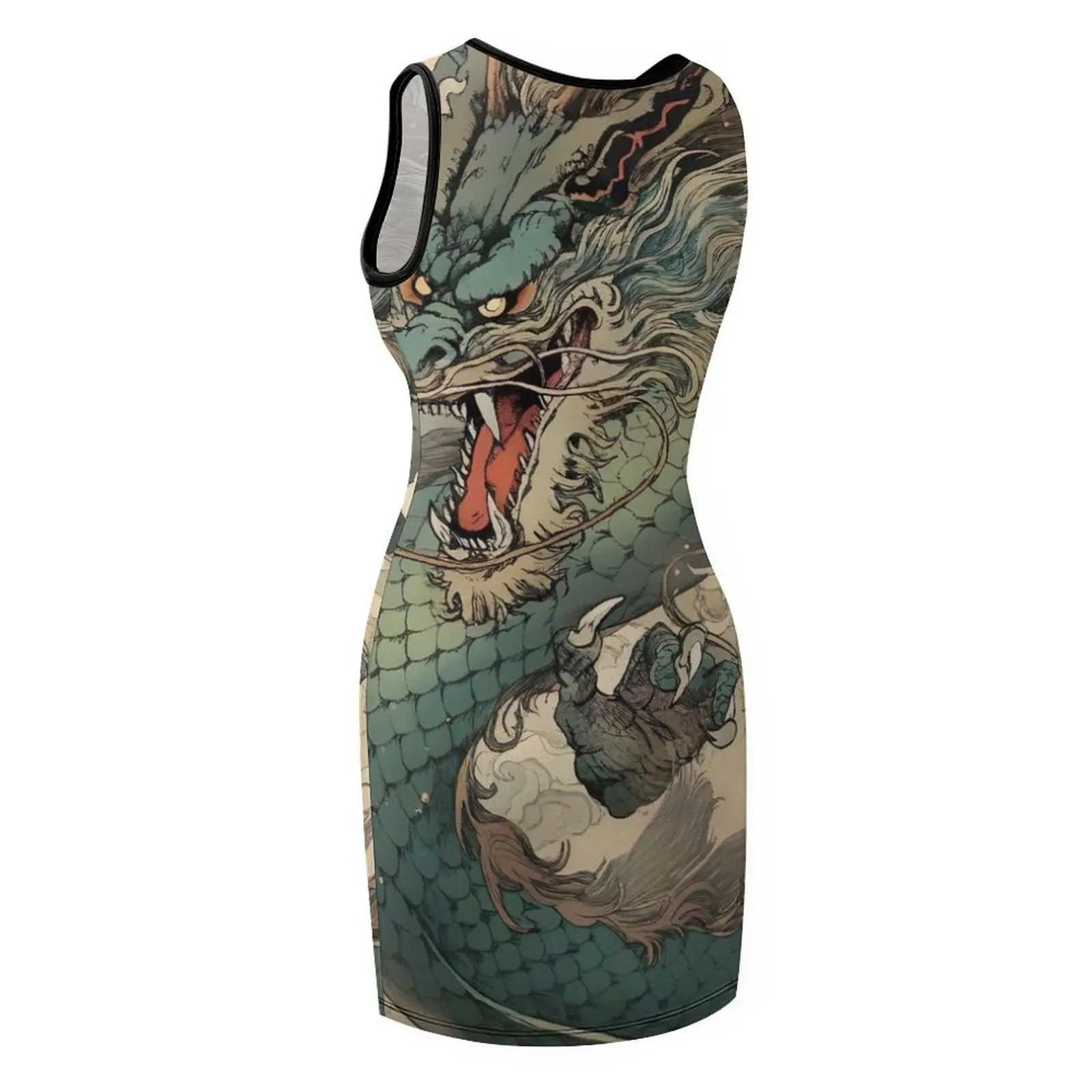 Fierce Blue Dragon Sleeveless Sundress evening dresses women wedding guest dress 2025 Dress for pregnant women