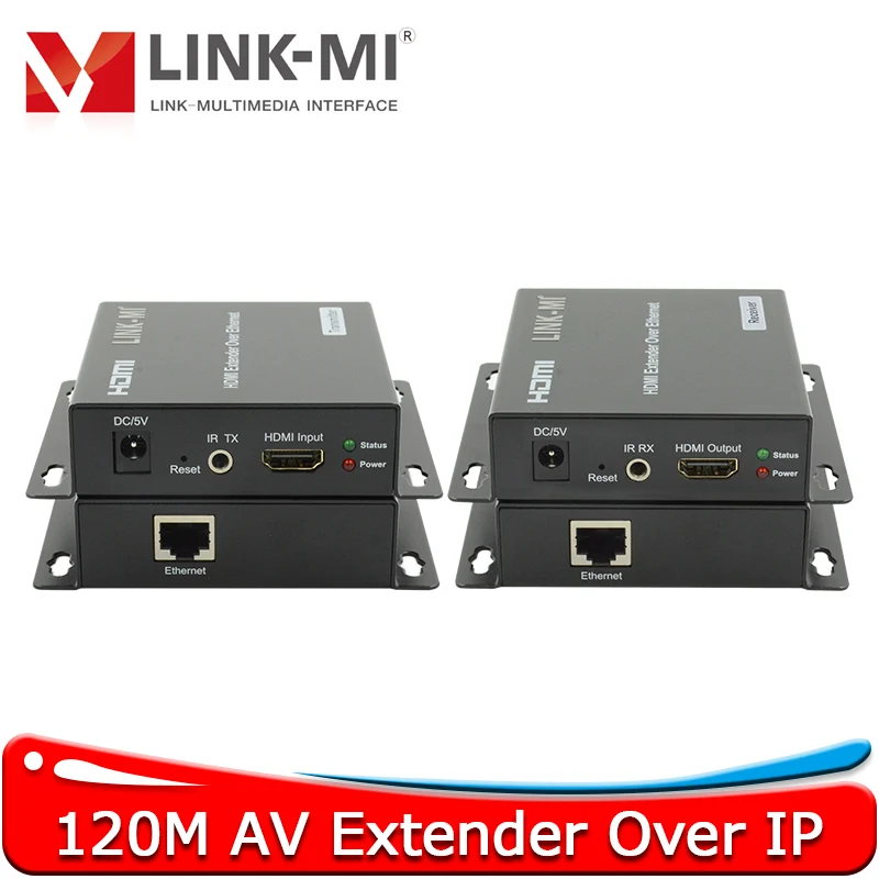 120m HDMI Extender Over IP lan Cat6 with IR, 1080p support one to many, many to many Video Extender AV Over IP HDMI over IP