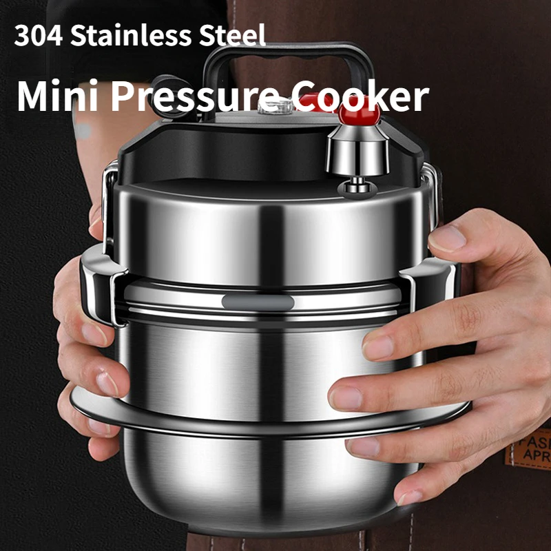 

1.6L Stainless Steel Pressure Cooker Quick Boiled Rice Cooker Outdoor Portable Micro Pressure Cooker Home Mini Pressure Cooker