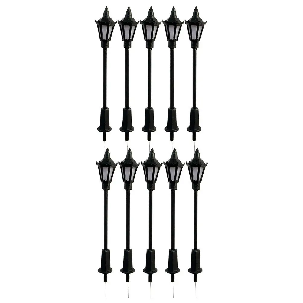 

10Pcs Micro Landscape Mini Street Lamp Garden Indoor Outdoor Decoration Mini House Street Lighting Accessories
