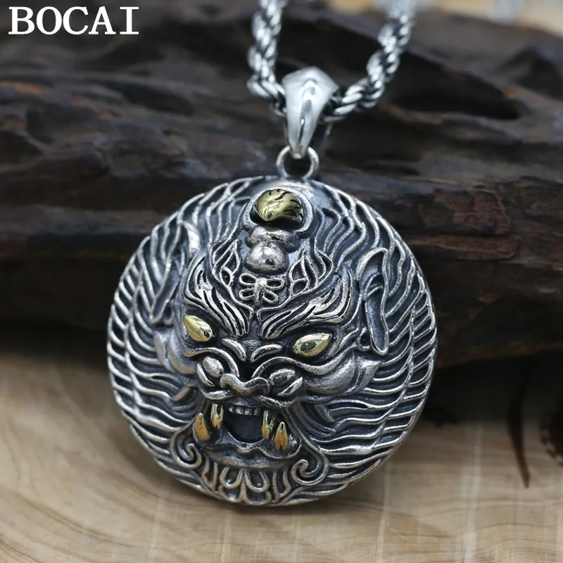 

BOCAI НОВЫЙ кулон Pixiu из стерлингового серебра S925 в стиле ретро