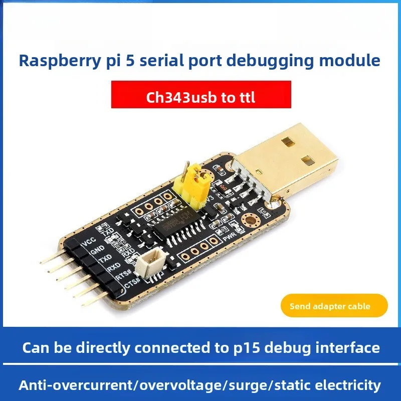 

PI5 UART Serial Port Debug Module Compatible with Raspberry Pi 5 Multi-System USB Type-A Connector