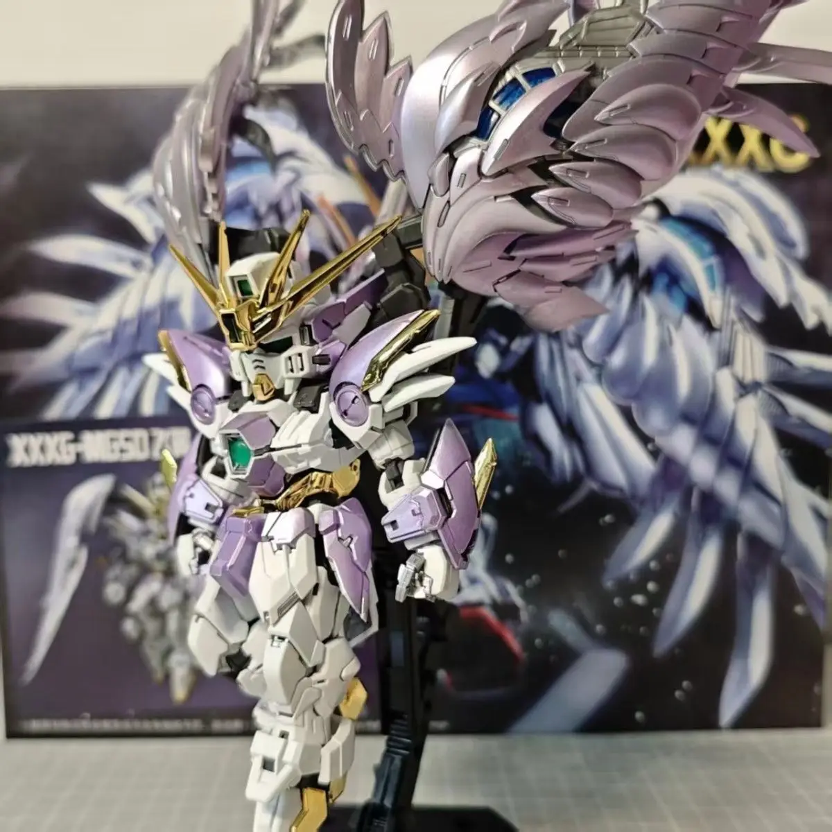 IN STOCK GAOGAO Model Mgsd Wing Purple Silver Xxxg-00ysw Assembly Model Kit Wing Zero Ew Robot Action Figure Plastic Toy Gift