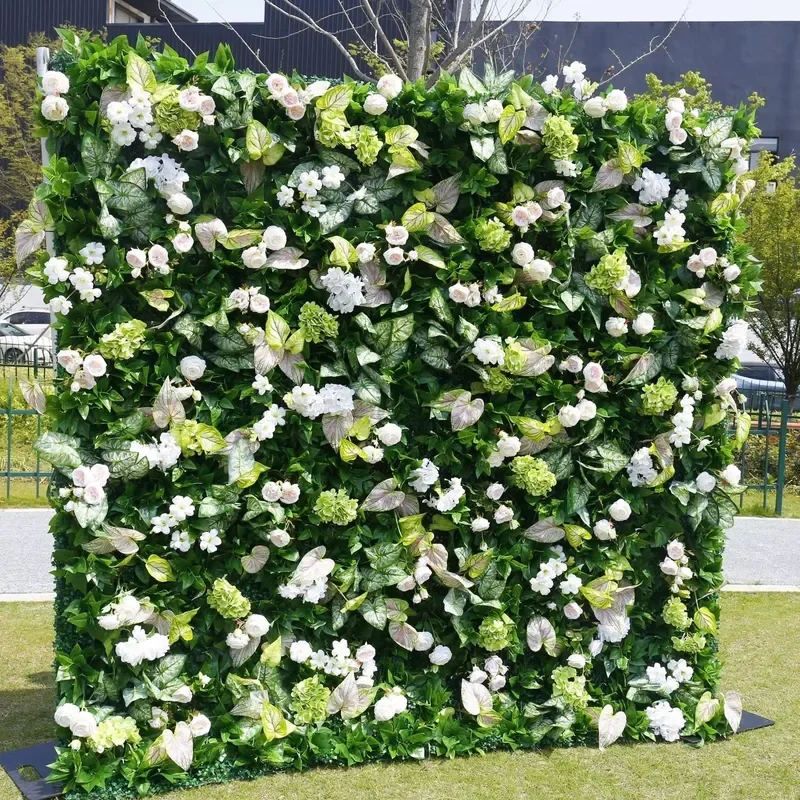 Handmade Artificial Plant Wall Green Floral Background Cloth Base Decoration for Wedding Outdoor Photography Home Decor Green