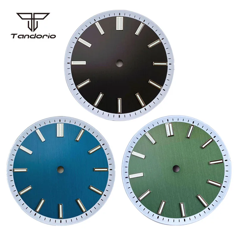 32mm Watch Dial Blue/Black/Green Color Brushed Face Sterile Fit NH35 NH38 Miyota8215 ETA2824 PT5000 Movt Wristwatch Accessories