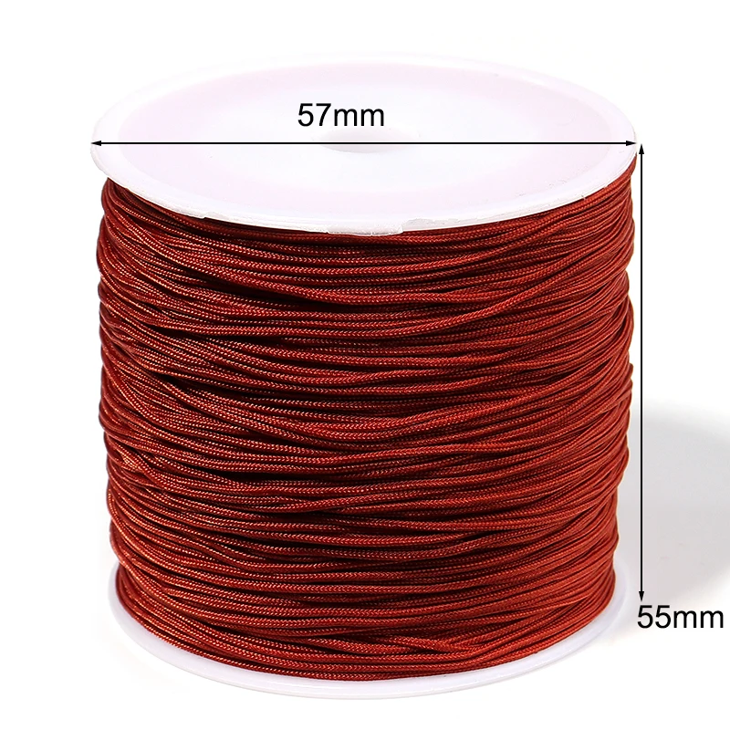 0.8MM Braided Macrame Silk Macrame Cord Rope Thread Wire DIY Chinese Knot Satin Bracelets Making Findings Beading 100Yards