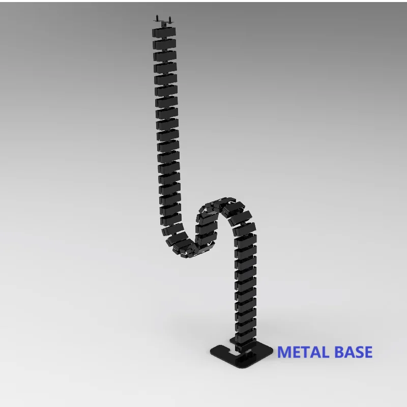 ISRTAO Metal Base Wire Cable Sleeve Under Desk Wire Management Workstation Snake Wire Organizer Management Cleaning Pipe Conduit