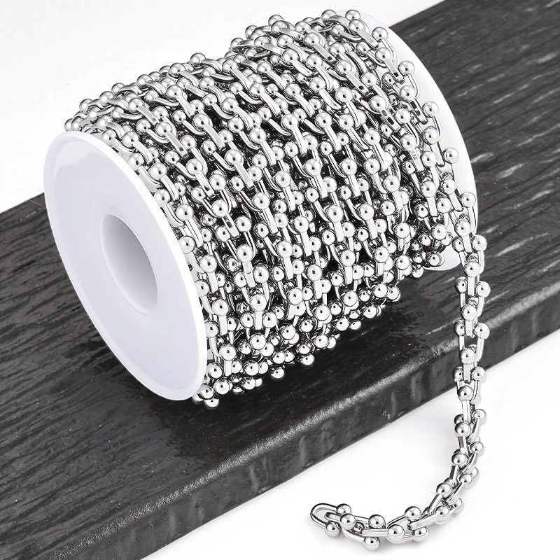 

1Meter Stainless Steel Chunky Knot Chains For Needlework Jewelry Materials Punk Hip Hop Women Men Necklaces Bracelet Accessories