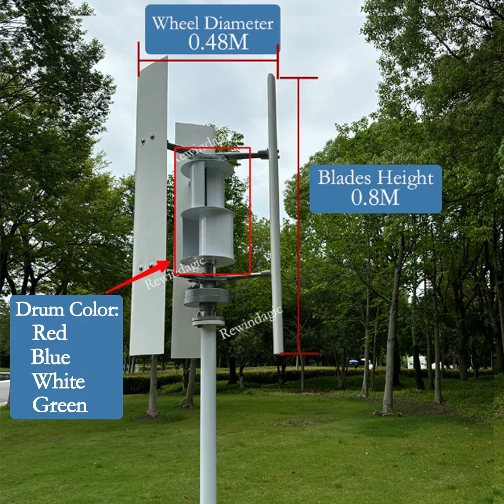 Low Noise High Power 10KW Vertical Wind Turbine Generator, 5KW 3Phase Alternator 24V 48V Off Grid System Windmill For Home Use
