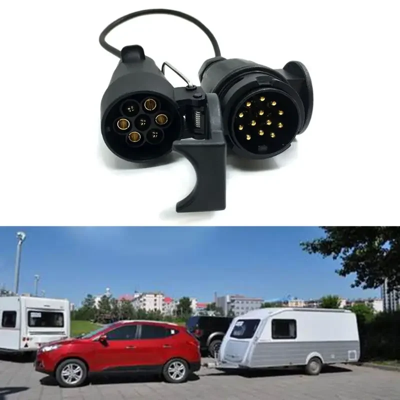 Imagen 7: Adaptador de Conector para Accesorios de Coche, Enchufe de 7 Pines a 13 Pines, Extensión de Luz de Remolque, Adaptador de Enchufe para Caravana