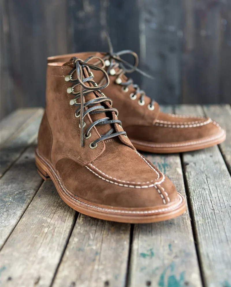 Męskie skórzane buty wizytowe Kowbojki Western Country Botki Męskie Sznurowane Buty Męskie Casual Niebieskie Czarne
