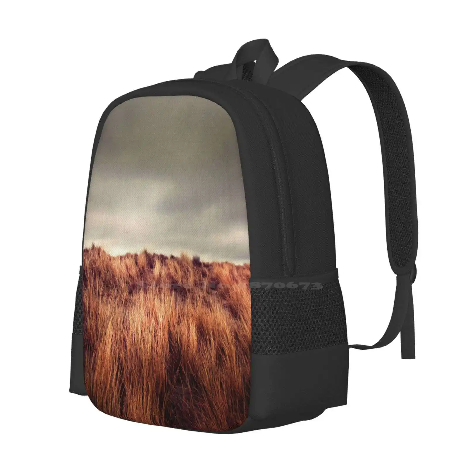 Marram Grass.. Hot Sale Schoolbag Backpack Fashion Bags Beach Gold Grass Marram Sand Photo Earth