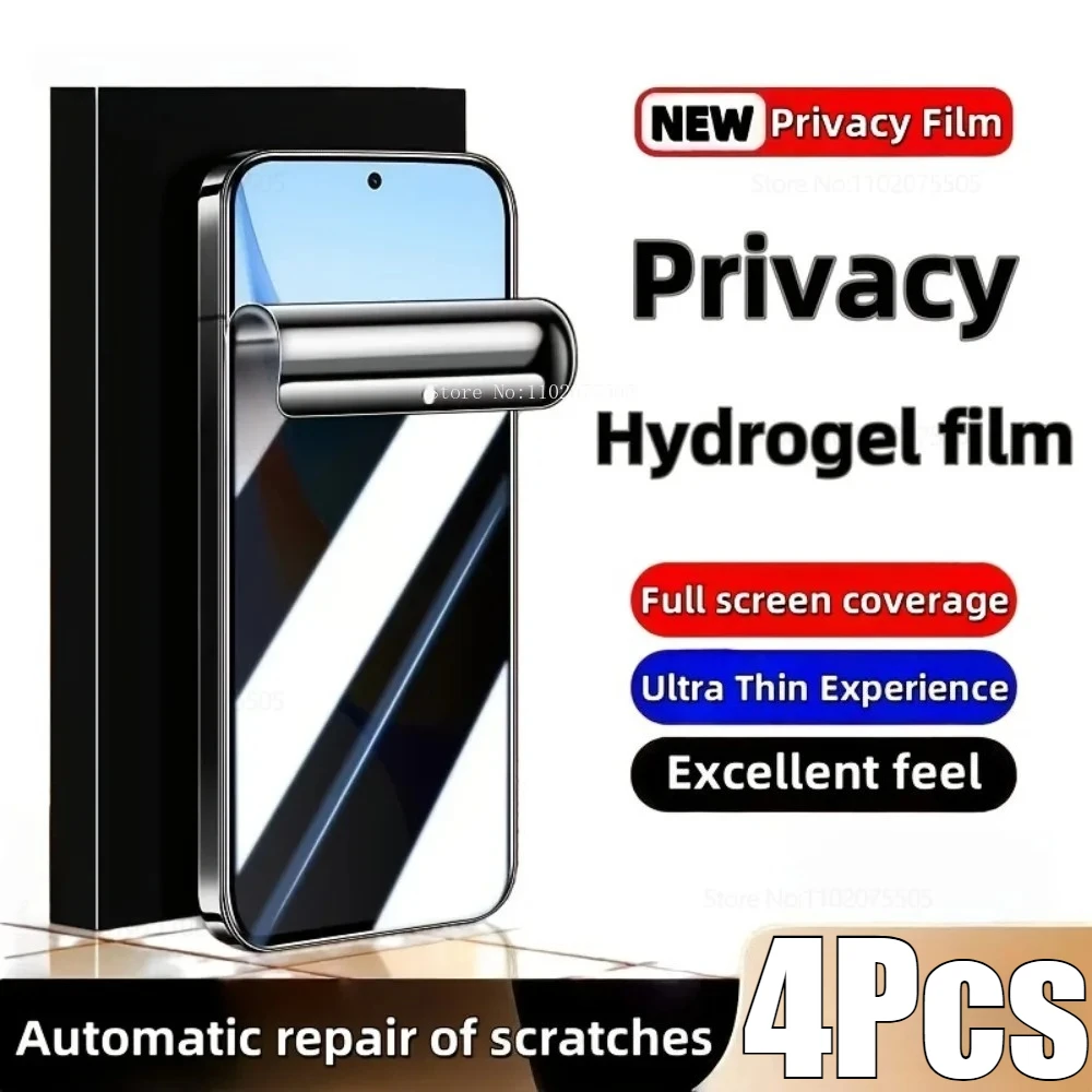

4 шт. гидрогелевая пленка для конфиденциальности для IPhone 17 Promax 12 13 14 Promax 11 15 Plus, противошпионская защитная пленка для экрана 17 Air 16 Promax, полное покрытие