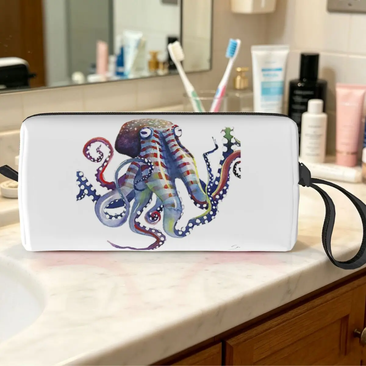 Octopus Makeup Bag Cosmetic Organizer Toiletry Cosmetic Bag for Women Beauty Travel Pencil Case