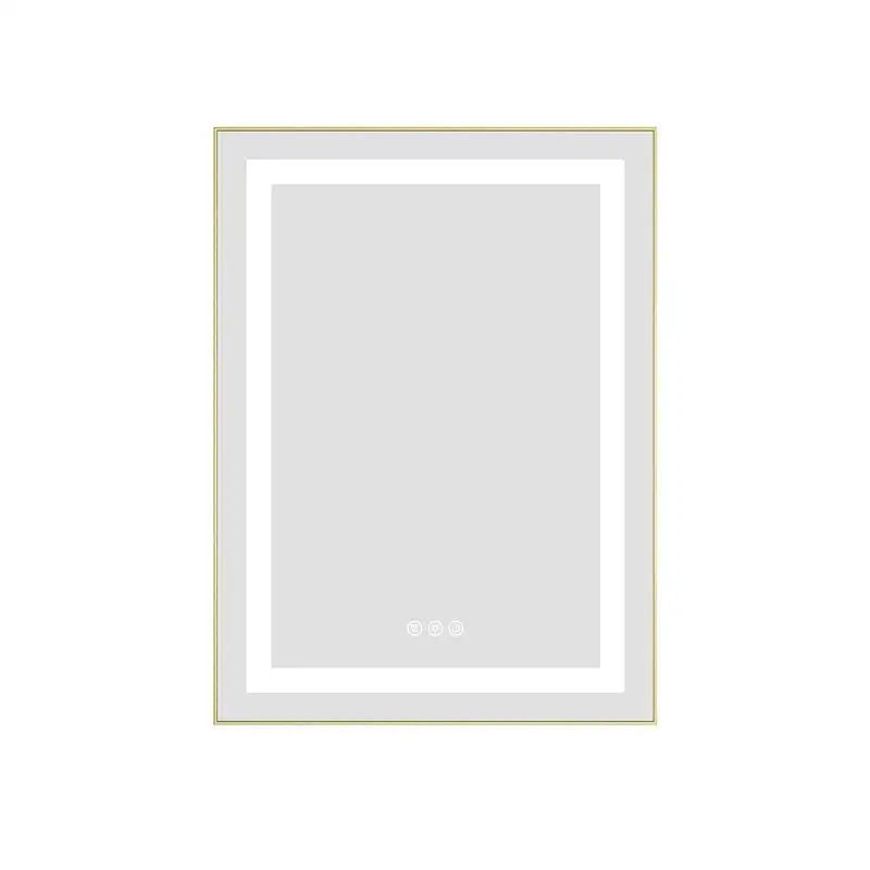 

24x30 Inch LED Bathroom Mirror, Wall-Mounted Vanity Mirror with Aluminum Frame, Anti-Fog, Memory Function, 3 Color Options,
