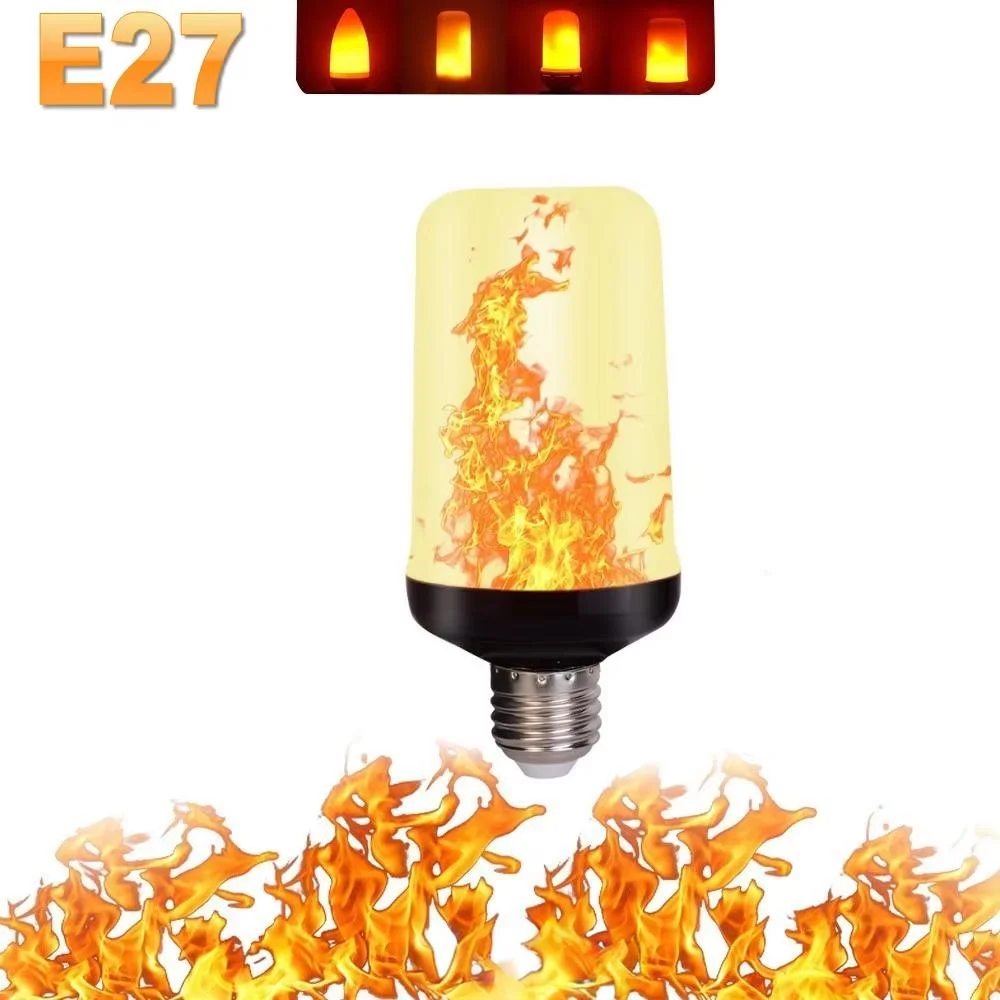 B22/E27 LED-lamp met vlameffect – 4-modi flikkerend lichtsimulatielicht voor huis, tuin, feest, bar, festival en buitendecoratie