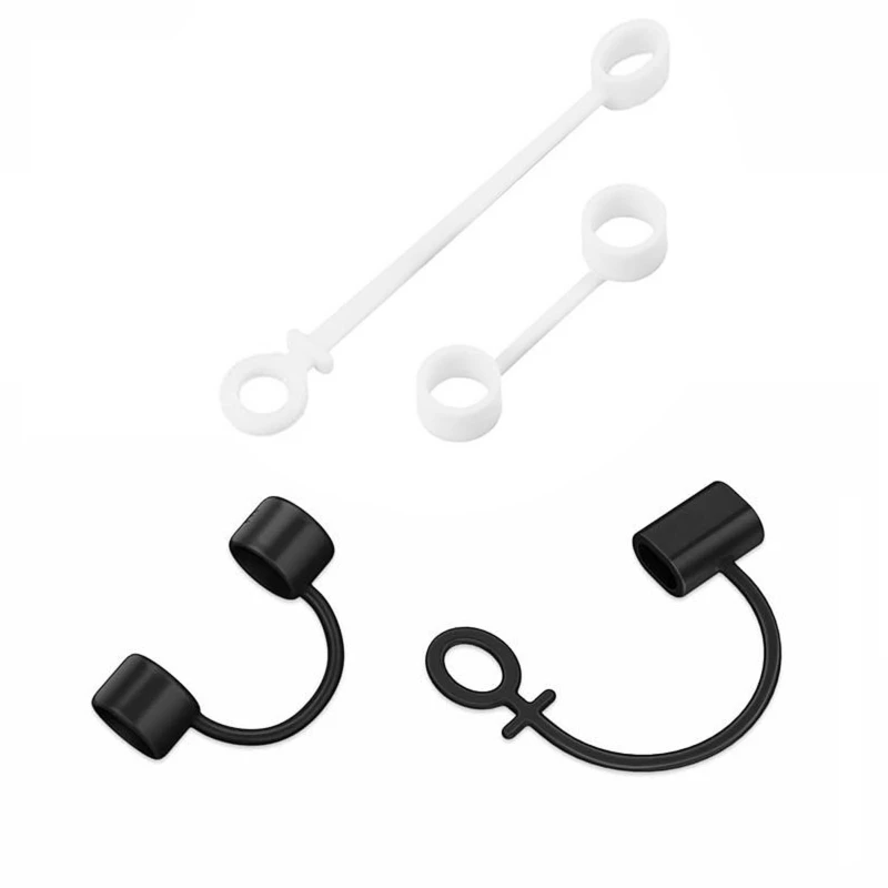 2 Stuks Siliconen Anti Verloren Dekking Beschermingen Mouw Case Kabel Converter Houder Riem Ketting Voor Verschillende Oplaadadapters