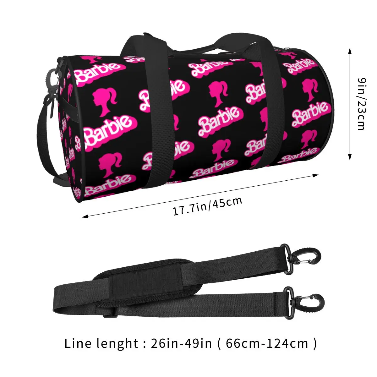 Barbie-Sac de sport léger avec poche pour femme, sac de sport, fitness, yoga, fille