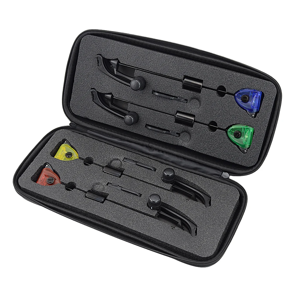 

Carp Fishing Swingers Set LED light color Illuminated bite indicator 4pcs in Zipped case B2002