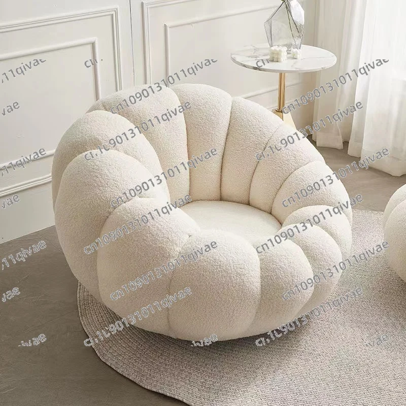 High quality with new design cashmere living room chair multi-colors sofa pumpkin swivel chair