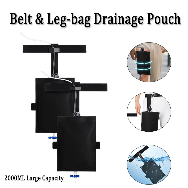 Reusable Drainage Bag Holder Waist & Leg Dual Fixation Urine Bag Cover Reusable Machine Washable To 2000ml Drainage Bag