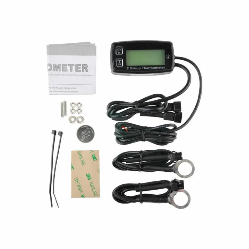 Dual Channel Digital Temperature Sensor TEMP Motorcycle Marine Lawn Mower ATV PT100 Thermometer