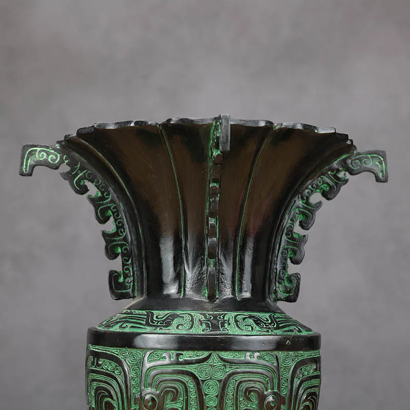 Source Manufacturer Lotus Statue Bronze Ware Antique Wholesale Decorative Vintage Vase Ornaments