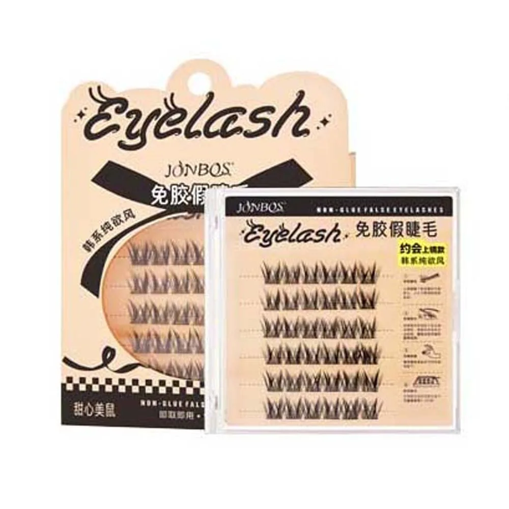 

Self-adhesive L Curl False Eyelashes Segmented Eyelashes Extensions Individual Cluster Eyelashes Natural Reusable
