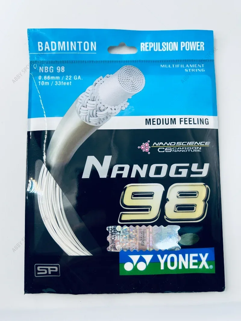 YONEX Rakieta do badmintona Struna YY NBG98 (0,66 mm) Wytrzymałość Wysoka elastyczność Profesjonalne zawody treningowe Wysokiej jakości struna BG98