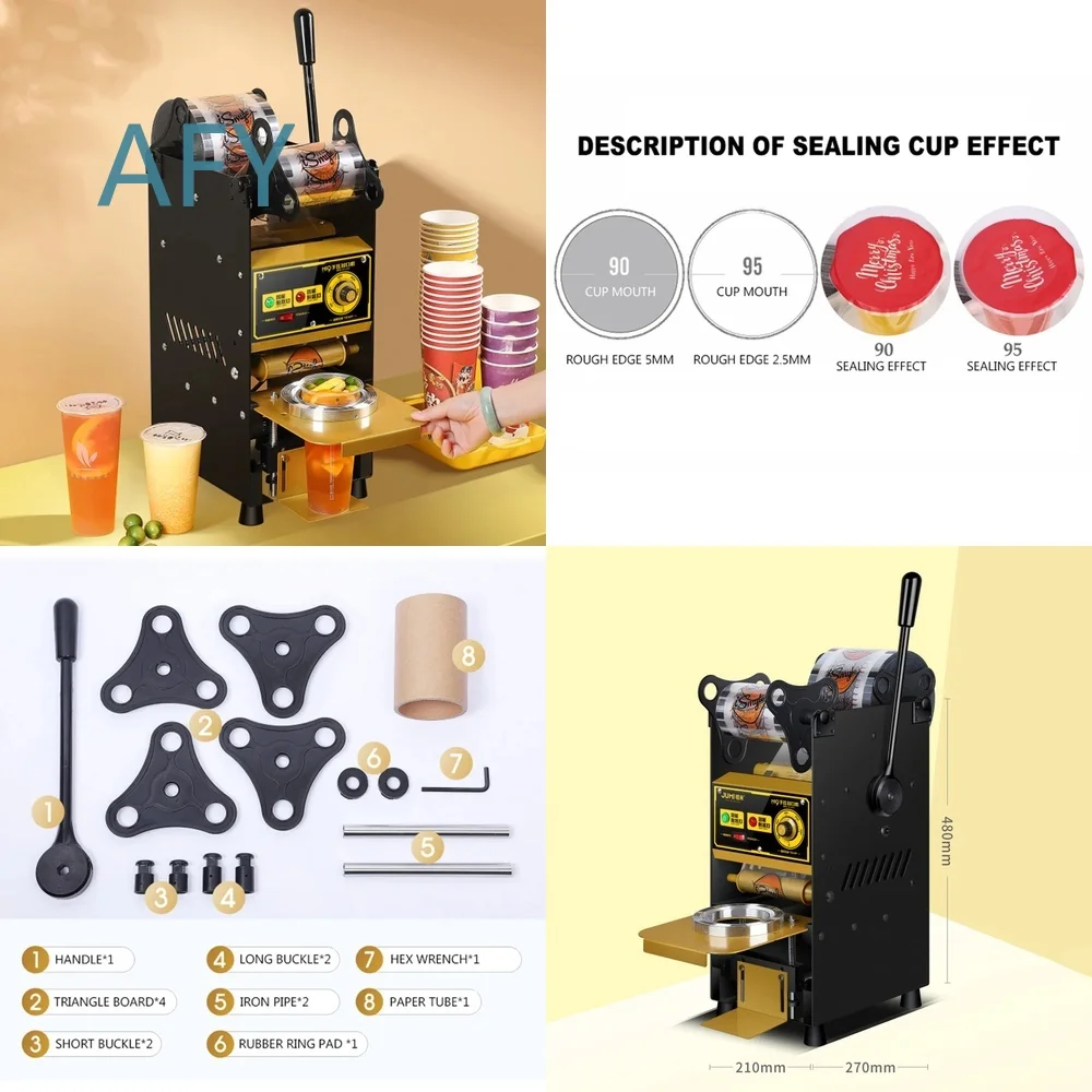 Hand Pressure Cup Sealer for Commercial Use Manual Milk Tea Drink Sealing Machine for Beverage Cups Coffee Tea Packaging