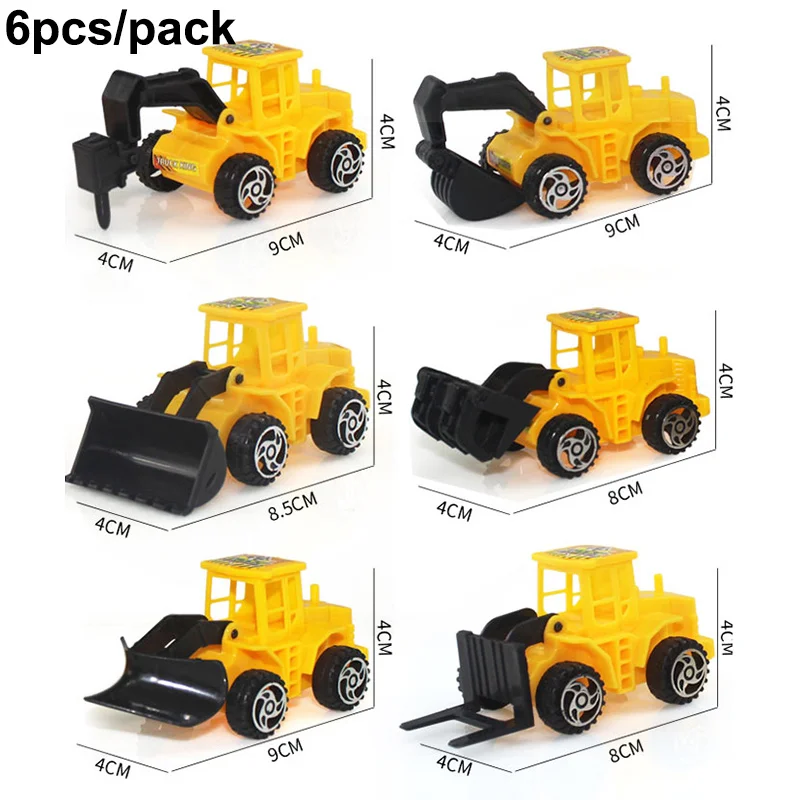 Mini Construction Vehicles Construction Cake Toppers Mini Traffic Signs Small Dump Truck Excavator Toy Construction Party Favors