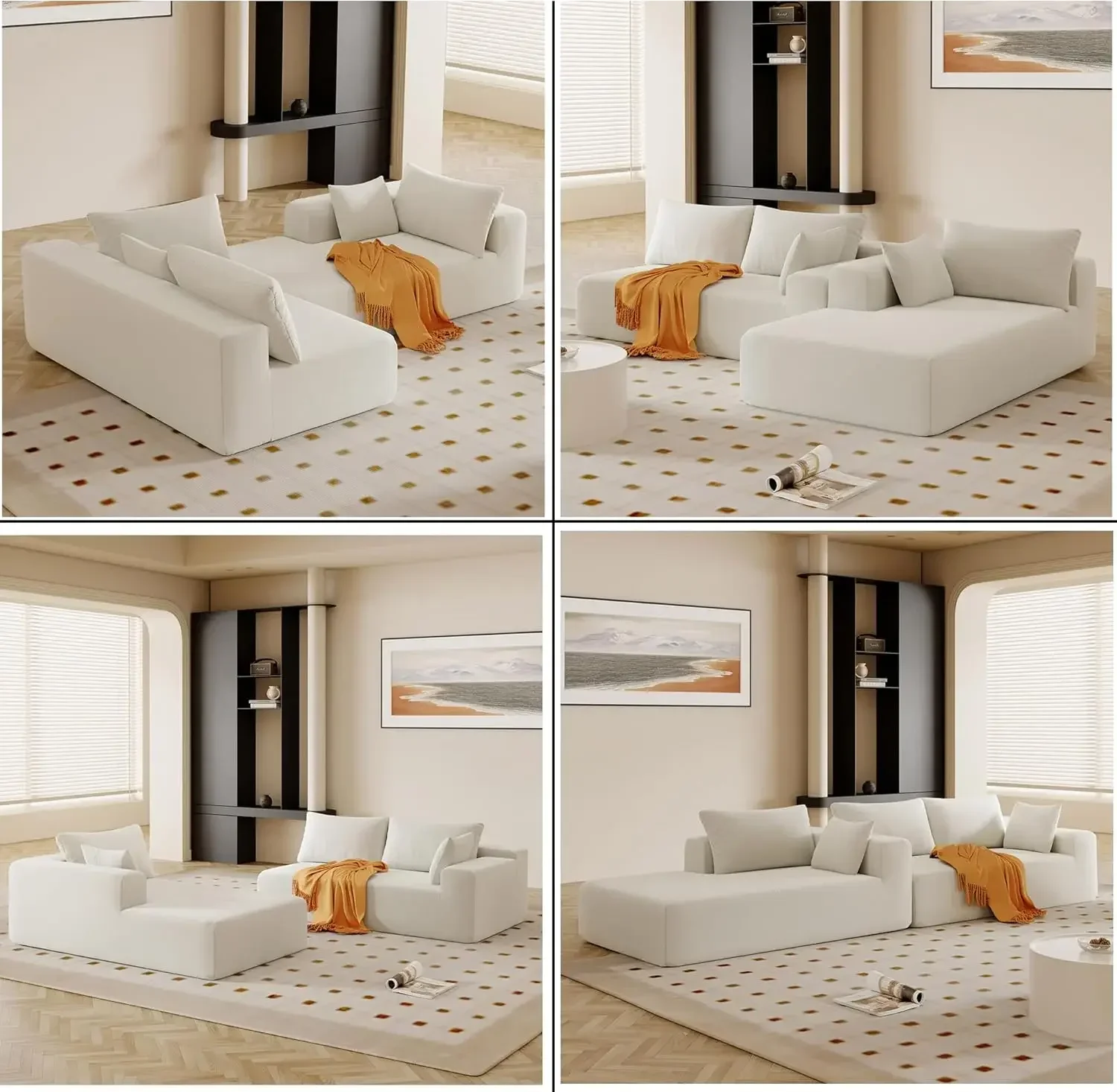 

-L-Shape Sectional Sofa Modular Sectional Living Room Sofa Set 109*68" Modern Minimalist Style Couch Upholstered Chenille