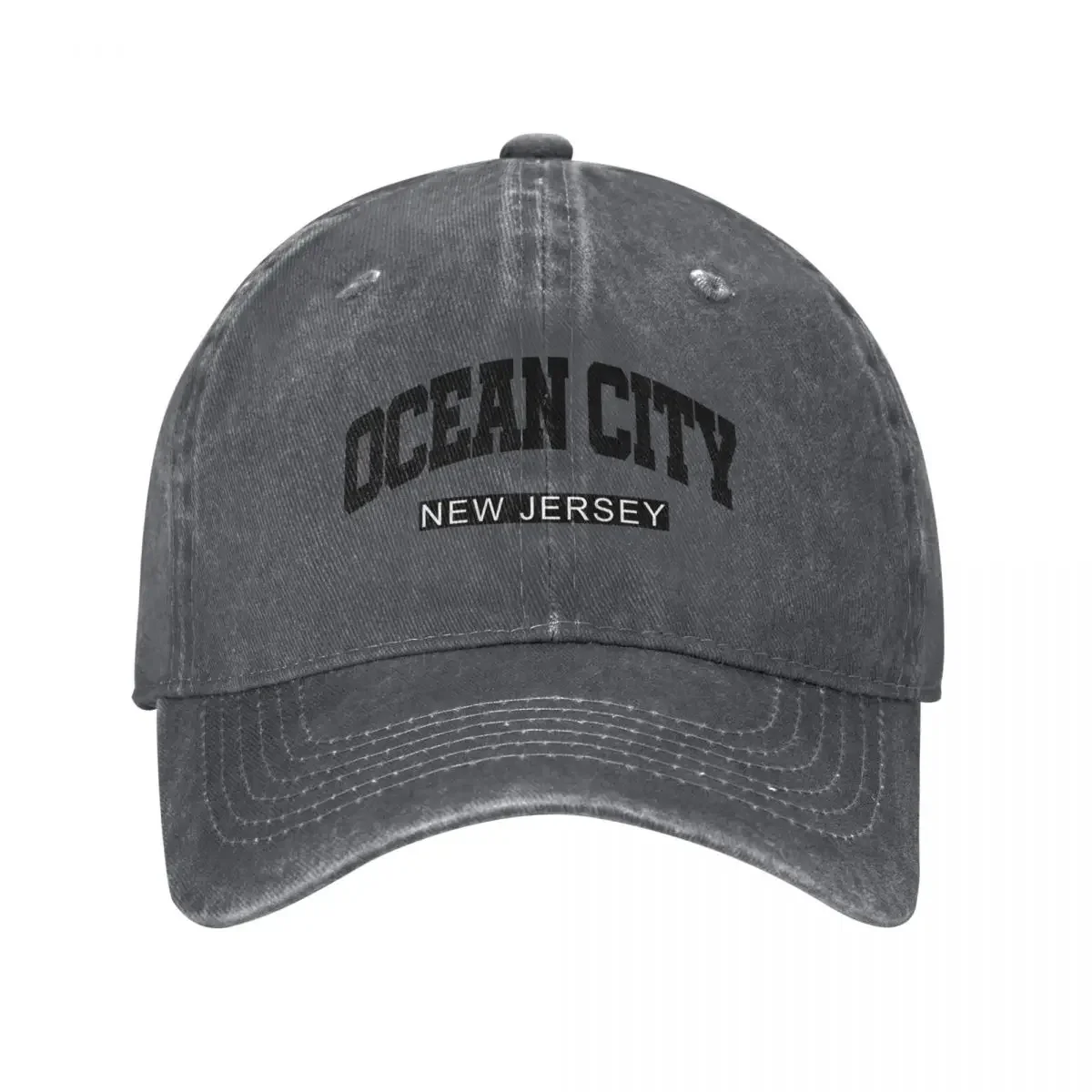 Ocean City New Jersey B&W Baseball Cap Snap Back Hat Hat Beach Wild Ball Hat Ladies Men's