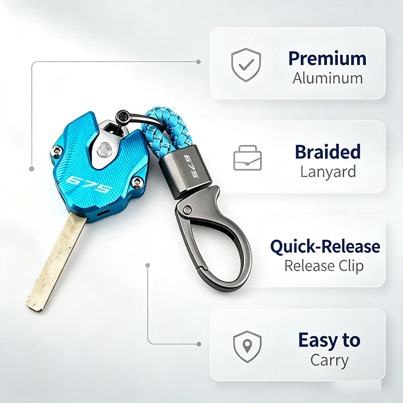CNC Key Cover Shell Cap & Keyring Keychain Motorcycle Accessories For CFMOTO 675NK 675SR 675SR-R 675SS CF 675 NK SR SR-R SS